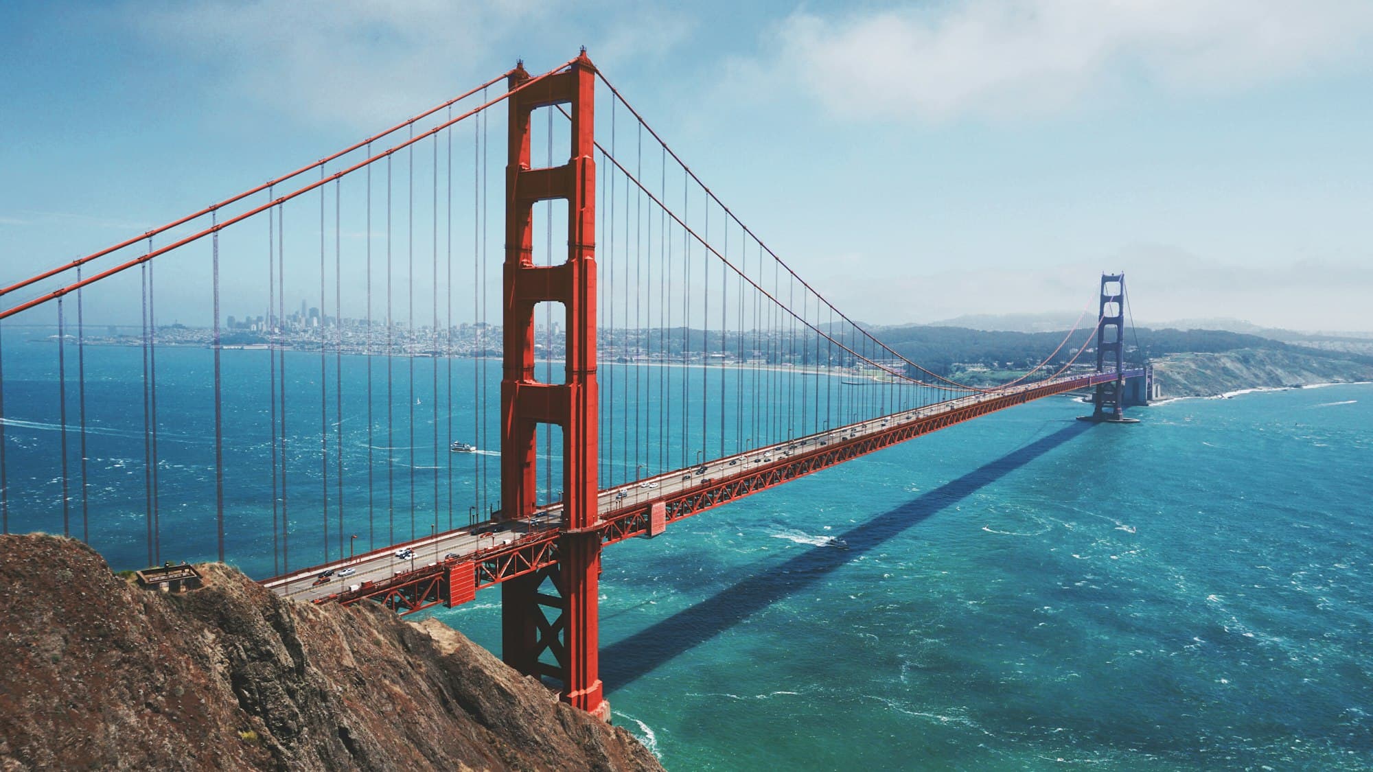 San Francisco, looking toward the city from the Golden Gate Bridge