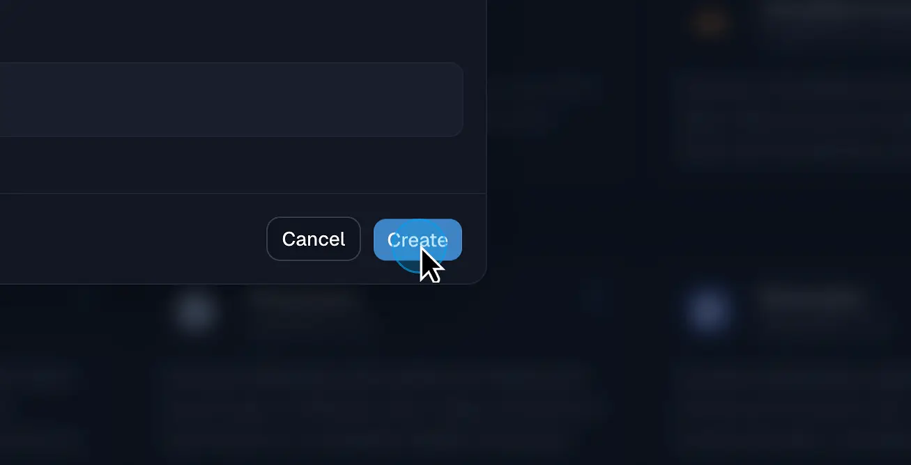 Figure 4. Select Create to register the collector.