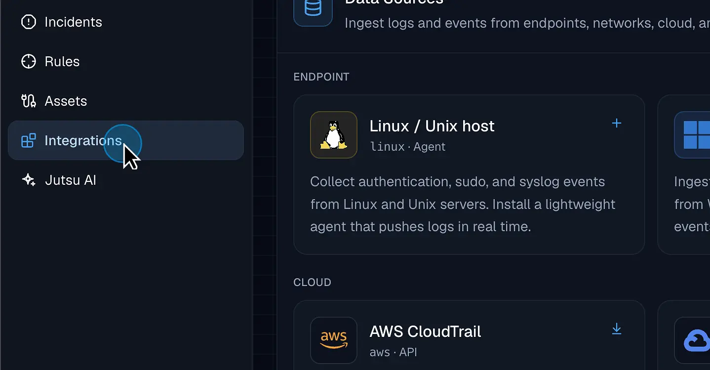 Figure 4. Open Integrations in Jutsu.