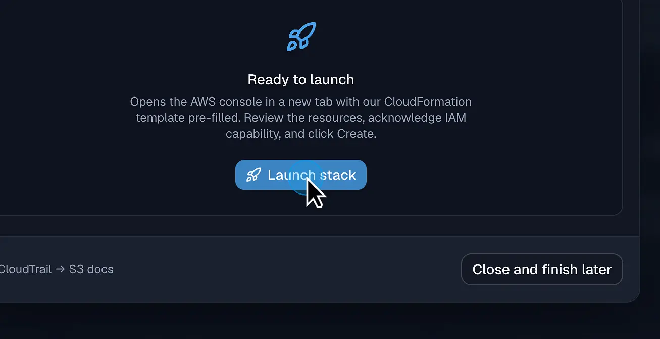 Figure 5. Launch the prefilled CloudFormation stack.