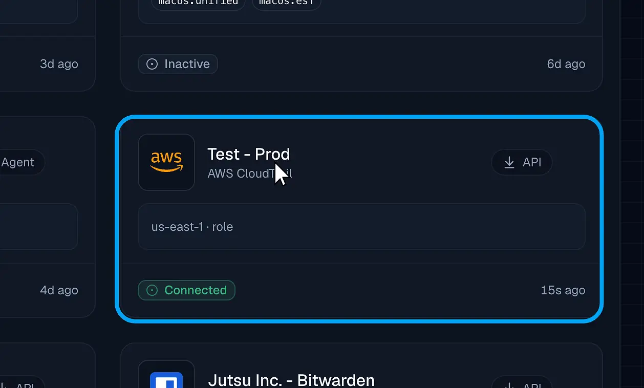 Figure 9. The AWS CloudTrail asset is connected.
