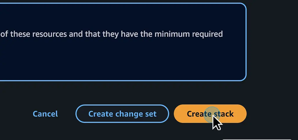 Figure 7. Select Create stack.