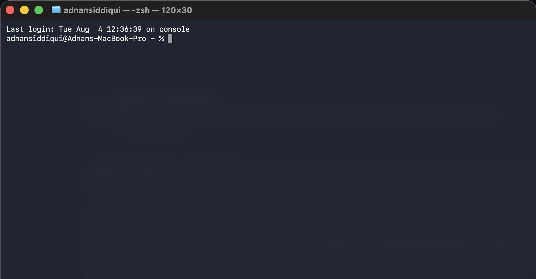 Figure 5. Open Terminal on the Mac to enroll.