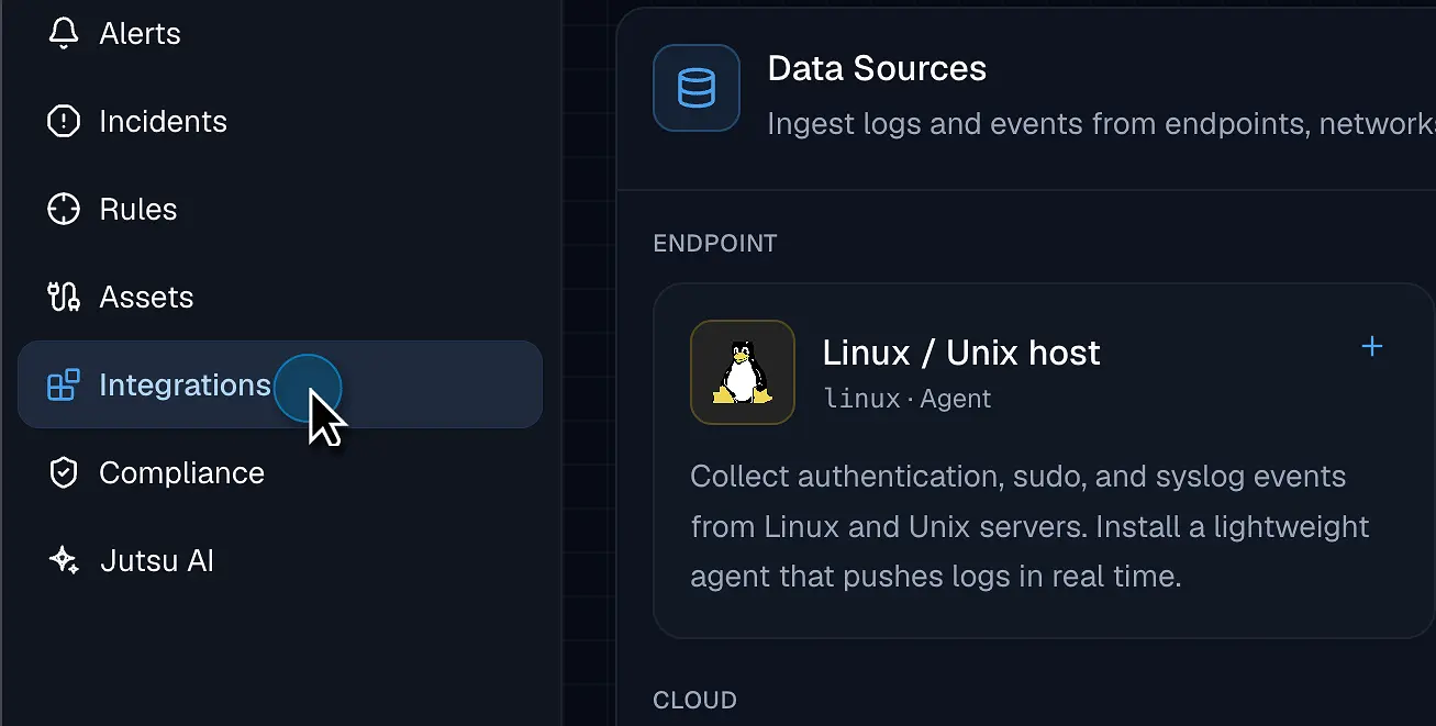 Figure 1. Open Integrations in Jutsu.