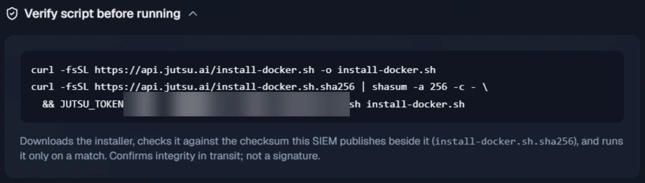 Figure 6. The Verify script command checks the installer before it runs.