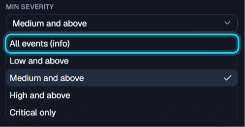 Figure 14. Select All events (info) to keep every container line.