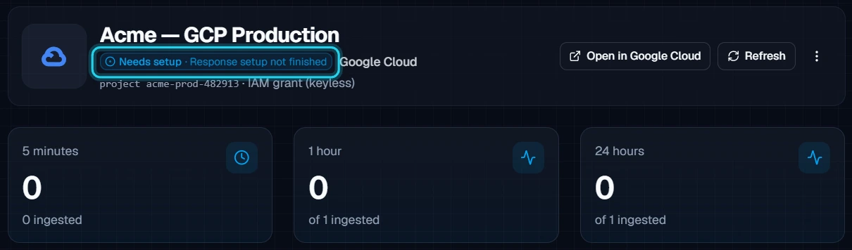 Figure 10. The connection page. This project has the Compute Engine API turned off, so the response setup isn't finished.