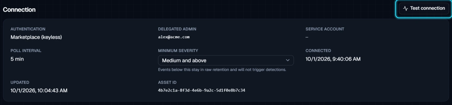 Figure 15. The connection's settings.