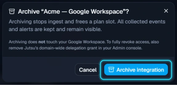 Figure 17. Confirm the archive.